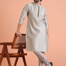 KISAH Men Geometric Striped Kurta-34