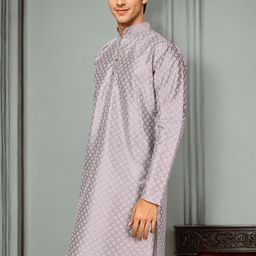 anouk rustic Anouk Men Printed Regular Kurta with Trousers image 4