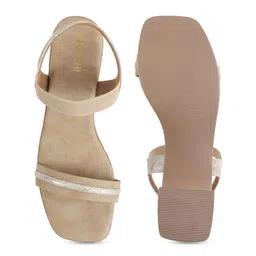 Mochi Embellished Block Sandals with Buckles image 5