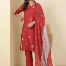 Anouk Women Ethnic Motifs Printed Regular Kurta with Trousers & With Dupatta-5
