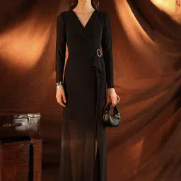 Kazo Women Self Design A-Line Maxi Dress-image-35
