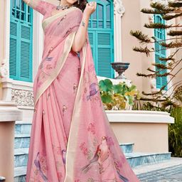 Mitera Floral Pure Cotton Saree-image-65