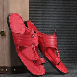 House of Pataudi Men Casual Slip On Kolhapuris-image-34
