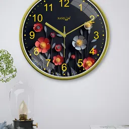 RANDOM Black & Green Printed Traditional Round Shaped Wall Clock image 5