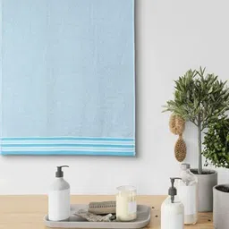 METRO LIVING Blue Cotton 400 GSM Bath Towel-image-91