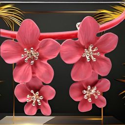 AKISON JEWELS Alloy Red Floral Drop Earrings-image-73