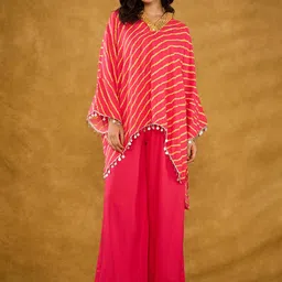 KASYA Printed V-Neck Tunic With Palazzos Co-Ords-image-8