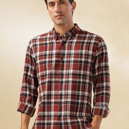 HERE&NOW Men Slim Fit Tartan Checks Opaque Checked Casual Shirt-picture-30