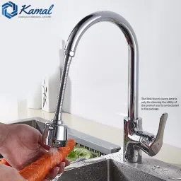kamal SS 304 Premium Quality Faucet Extension (Set of 2) | 360 degree flexible rotation with dual flow shower and aerator mode | Sink spray water saving Faucet Shower Rise image 2