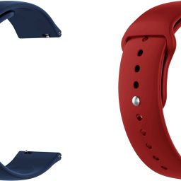 ACM Pack of 2 Watch Strap for French Connection Series 2 Smartwatch (Dark Blue/Red) Smart Watch Strap image 4