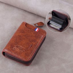 WATCHSTAR Men Zip Detail Leather Card Holder-image-95