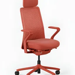 Pelicanwork Pink Textured 3D Model 92 Study Arm Chair With Headrest-image-11