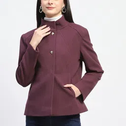 Madame Mock Collar Single-Breasted Overcoat-image-49