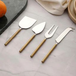 vareesha Gold Hammered Steel Head Cheese Knives (Set of4)-picture-32