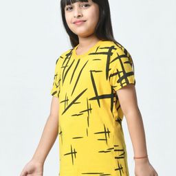 BAESD Girls Abstract Printed Round Neck Cotton T-shirt-image-60