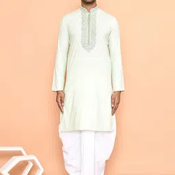 Arihant Rai Sinha Men Floral Yoke Design Regular Sequinned Kurta with Dhoti Pants-image-48