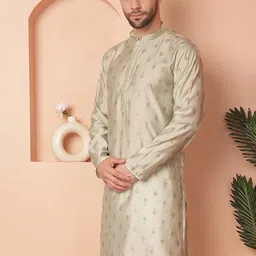 Anouk Green Floral Printed Mandarin Collar Straight Kurta-image-30
