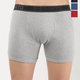 Sporto by Macho Pack Of 4 Mid Rise Combed Cotton Short Trunks-picture-34
