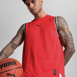 Puma Winning Shot Mesh Basketball Brand Logo T-shirt-image-3