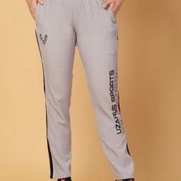 UZARUS Women Typography Mid-Rise Track Pants-16