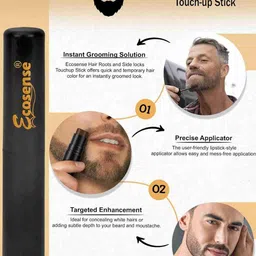 ECOSENSE Beard & Moustache Color Touchup Stick For Instant Color - 3 g - Black image 2