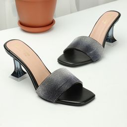 madam glorious Textured Block Sandals-9