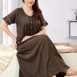 TRUNDZ Grey Cotton Blend Nightdress-picture-53