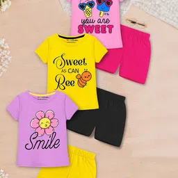 YK X Trampoline Girls Printed T-shirt with Shorts-image-9