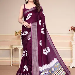 SUPERLAXMI Bandhani Printed Zari Saree-19