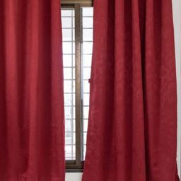 Parda Online Maroon 2 Pieces Black Out Window Curtains-image-28