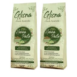 GLISNA Set Of 2 Ready To Apply Henna Paste - 220 g Each - Brown-27