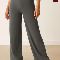 Fabflee Women Pack Of 2 Striped Straight Fit Trousers-picture-14