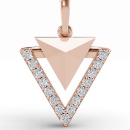 Wondr Diamonds Rose Gold-Plated 14KT Geometric Triangle Diamond Pendant-14