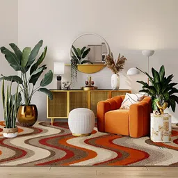 Sapana Carpet-Mats Beige Abstract Polypropylene Carpet-14