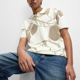 Marks & Spencer Men Floral Printed Polo Collar Pockets T-shirt-image-18