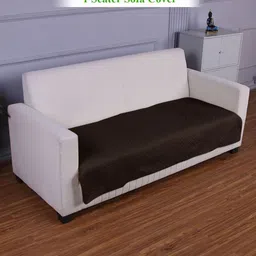 HOKIPO Dark Brown Quilted Sofa Cover Mat for 1 Seater Sofa-image-47