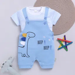 Moms Love Infant Boys Graphic Printed Pure Cotton Romper-image-38