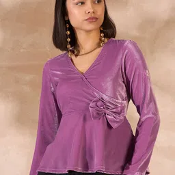 all about you Velvet Peplum Top-picture-48