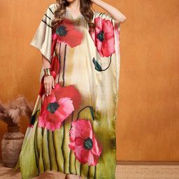 LABEL AARNA Floral Print Satin Maxi Midi Dress-image-84