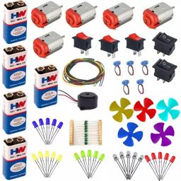 School Science Project DC Motor kit 66 Item Loose in one Pack-2