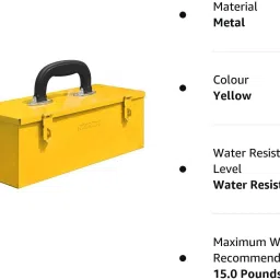 plantex Metal Tool Box for Tools/Tool Box for Home and Garage Box Without Tools(Yellow) Tool Box Tray Tool Box image 3