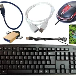 ANJO Wired Keyboard-LED Mouse-Pad-USB Hub 3.0-2in1 OTG Type C&Micro-Ext Cable 1.5m Combo Set-14