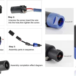 balrama 10pc SpeakON Cable Connectors Inline Speaker 4 Pole Audio Plug Twist Lock Jack SREXACT SVP562N-C Amplifier Adapter Compatible NL4FC, NL4FX, NLT4X, NL2FC NL2FX Indoor, Outdoor PA System image 3