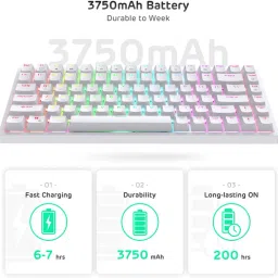 RK ROYAL KLUDGE RK84 Wireless Bluetooth, Wireless Laptop-size Gaming Keyboard Compatible with Desktop, Laptop, Mac RGB Backlit,stand support,Royal Kludge RK84 Wireless image 4