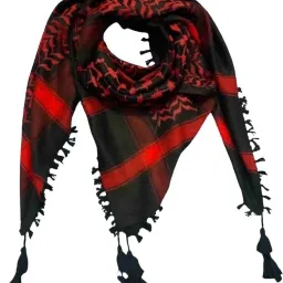 Woven Polycotton Men Red, Black Scarf, Fancy Scarf-26