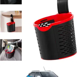 Multiuse Black/Red Car Hanging Convenient Basket-210 Car Storage Bag & Bin-image-65