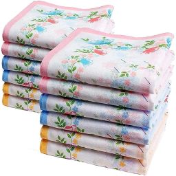 Chawar Women's Soft Cotton Floral Print Handkerchief PACK OF 12 ["Multicolor"] Handkerchief-image-16
