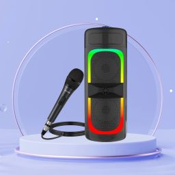 SACRO Bluetooth (PORTABLE PARTY SPEAKER) With Karaoke Mic & RGB Lights, Bass SoundF491 40 W Bluetooth Party Speaker-picture-34
