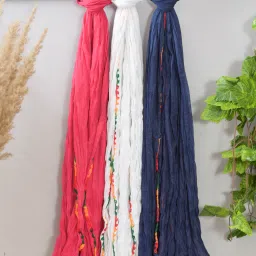 Pure Cotton Solid Multicolor Women Dupatta-image-96