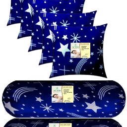 Combo Set Of 5 Cushion And 2 Microfibre Nature Bolster Pack of 7-image-104